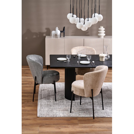Stół rozkładany na lamelowej podstawie Bolero 160-250x90cm dąb czarny Halmar