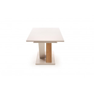 Stół rozkładany na jednej nodze Brandon 160-200x90cm kaszmir / dąb cremona Halmar