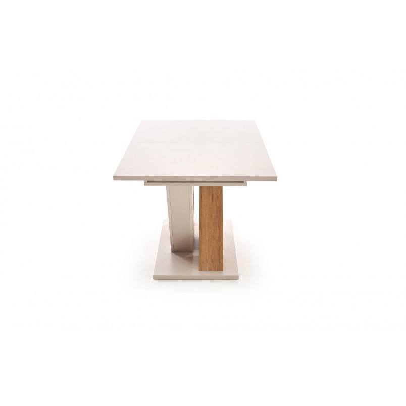 Stół rozkładany na jednej nodze Brandon 160-200x90cm kaszmir / dąb cremona Halmar