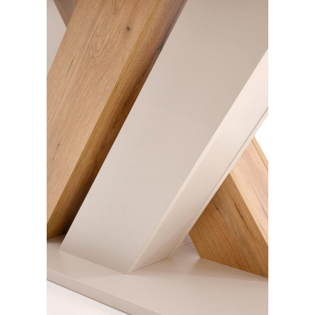 Stół rozkładany na jednej nodze Brandon 160-200x90cm kaszmir / dąb cremona Halmar