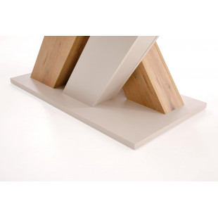 Stół rozkładany na jednej nodze Brandon 160-200x90cm kaszmir / dąb cremona Halmar