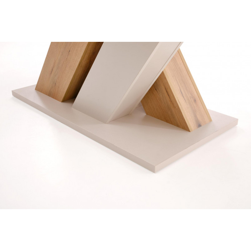 Stół rozkładany na jednej nodze Brandon 160-200x90cm kaszmir / dąb cremona Halmar