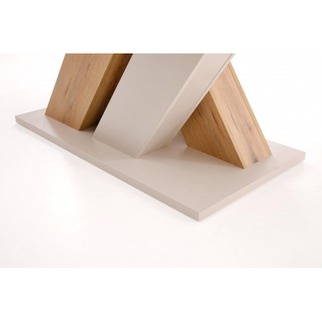 Stół rozkładany na jednej nodze Brandon 160-200x90cm kaszmir / dąb cremona Halmar