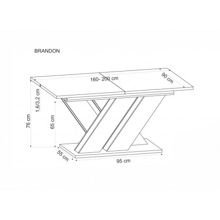 Stół rozkładany na jednej nodze Brandon 160-200x90cm kaszmir / dąb cremona Halmar