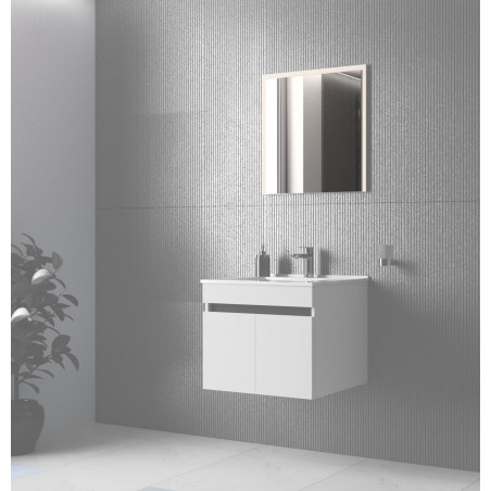 Lustro do łazienki kwadratowe Figaro 60x60cm biała rama Halmar