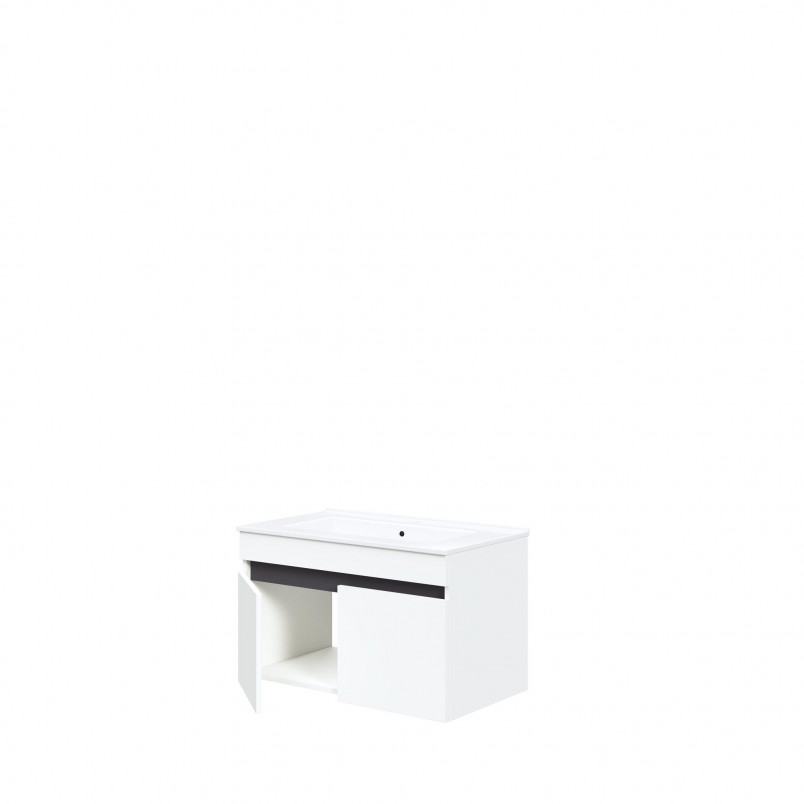 Szafka pod umywalkę z drzwiczkami Figaro 80x46cm biały / 3 dekory Halmar