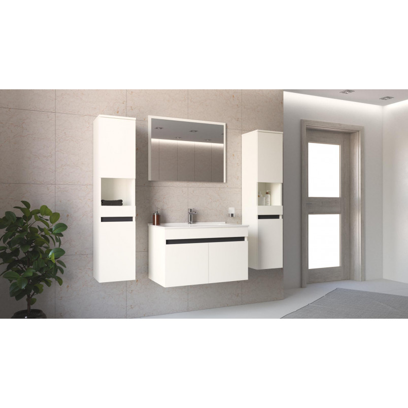 Szafka pod umywalkę z drzwiczkami Figaro 80x46cm biały / 3 dekory Halmar