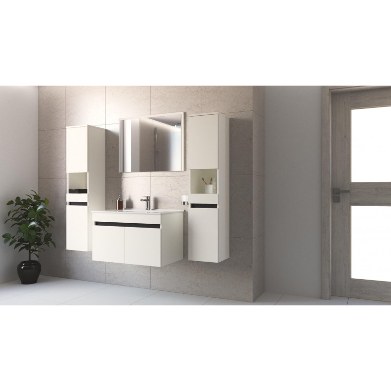 Szafka pod umywalkę z drzwiczkami Figaro 80x46cm biały / 3 dekory Halmar