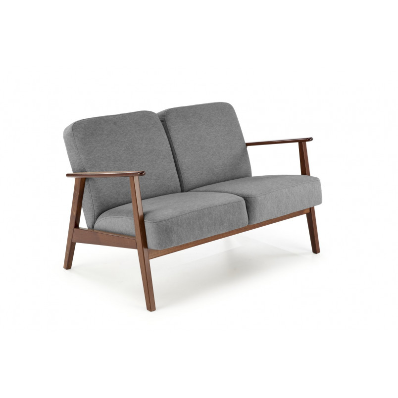 Sofa 2 osobowa prl / vintage Milano 120cm orzech / popielaty Castel 93 Halmar