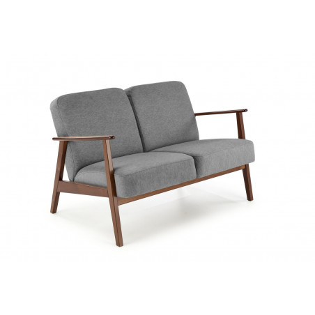 Sofa 2 osobowa prl / vintage Milano 120cm orzech / popielaty Castel 93 Halmar