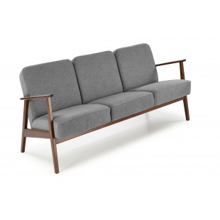 Sofa 3 osobowa prl / vintage Milano 175cm orzech / popielaty Castel 93 Halmar