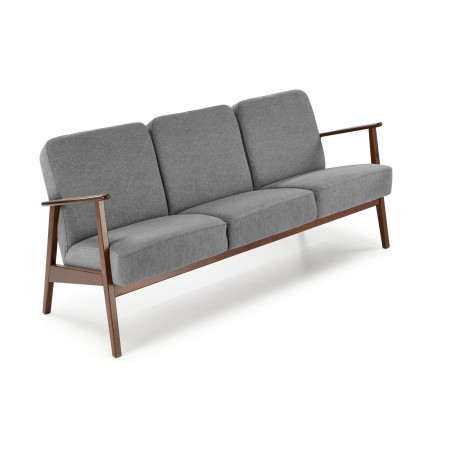 Sofa 3 osobowa prl / vintage Milano 175cm orzech / popielaty Castel 93 Halmar