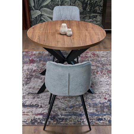 Stół okrągły rozkładany loft Peroni 100cm orzech / czarny Halmar