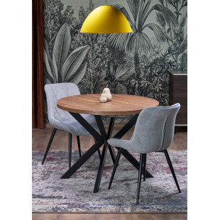 Stół okrągły rozkładany loft Peroni 100cm orzech / czarny Halmar