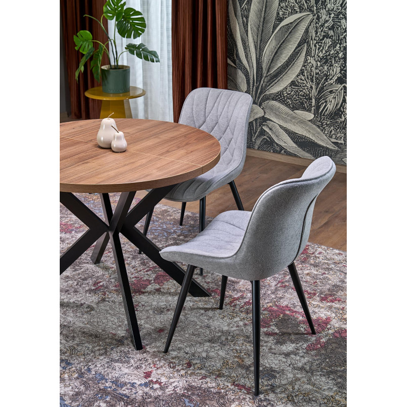 Stół okrągły rozkładany loft Peroni 100cm orzech / czarny Halmar