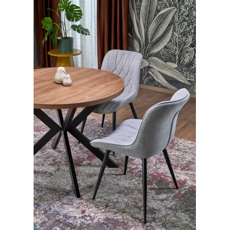Stół okrągły rozkładany loft Peroni 100cm orzech / czarny Halmar