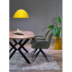 Stół okrągły rozkładany loft Peroni 100cm orzech / czarny Halmar