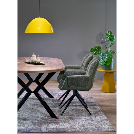 Stół okrągły rozkładany loft Peroni 100cm orzech / czarny Halmar