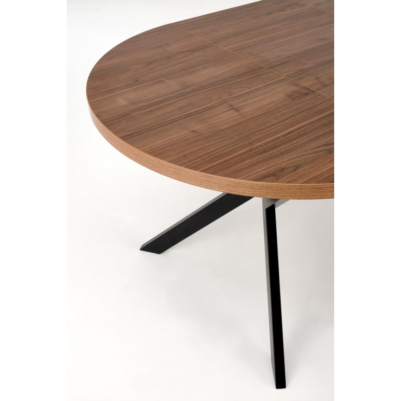 Stół okrągły rozkładany loft Peroni 100cm orzech / czarny Halmar