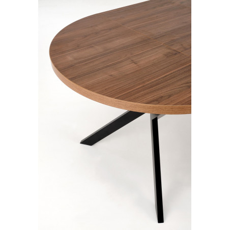 Stół okrągły rozkładany loft Peroni 100cm orzech / czarny Halmar