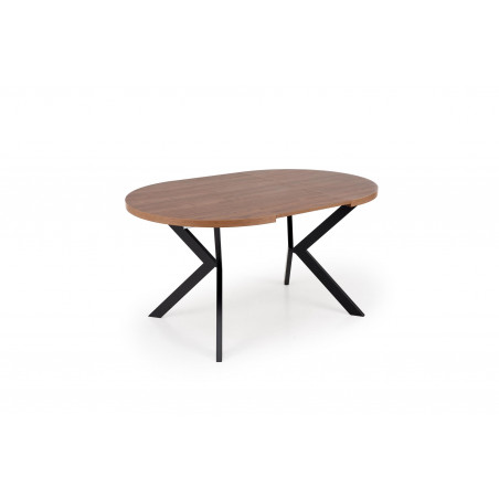 Stół okrągły rozkładany loft Peroni 100cm orzech / czarny Halmar