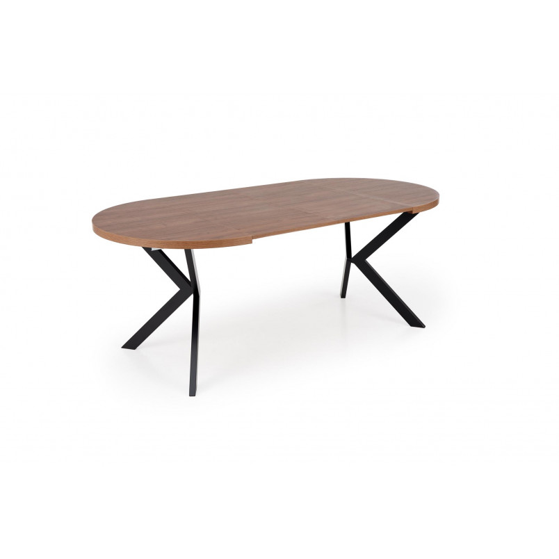 Stół okrągły rozkładany loft Peroni 100cm orzech / czarny Halmar