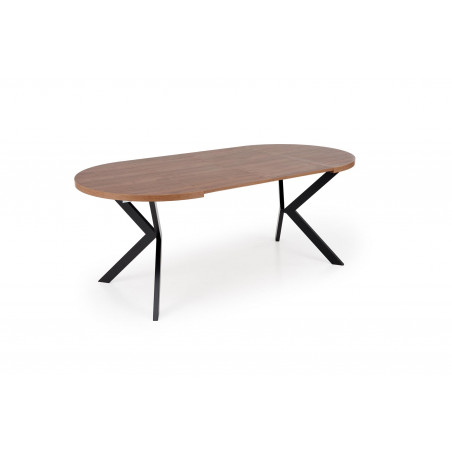 Stół okrągły rozkładany loft Peroni 100cm orzech / czarny Halmar