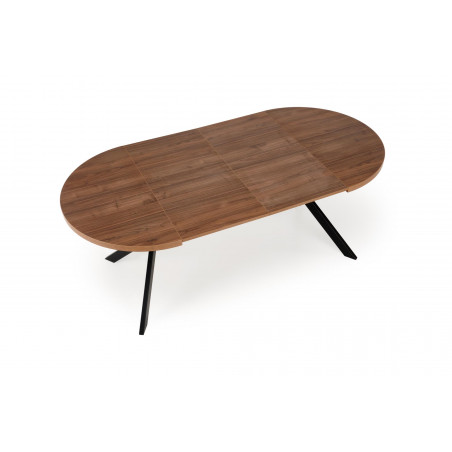Stół okrągły rozkładany loft Peroni 100cm orzech / czarny Halmar