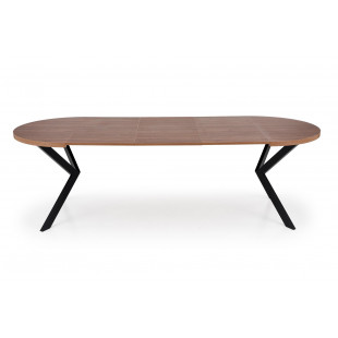 Stół okrągły rozkładany loft Peroni 100cm orzech / czarny Halmar
