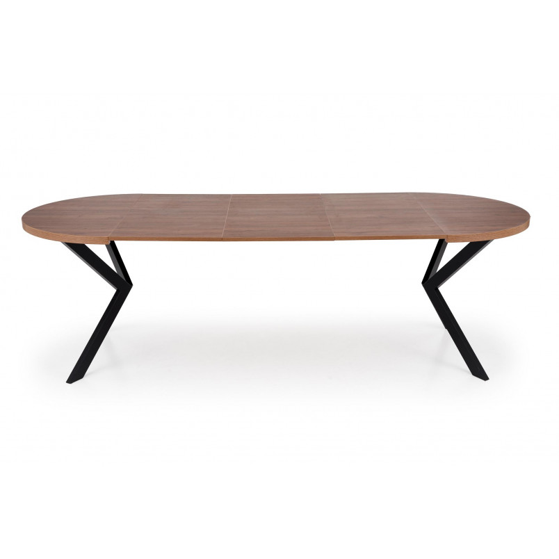 Stół okrągły rozkładany loft Peroni 100cm orzech / czarny Halmar