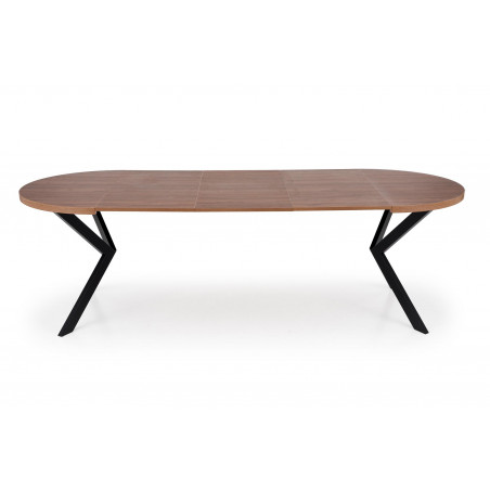 Stół okrągły rozkładany loft Peroni 100cm orzech / czarny Halmar