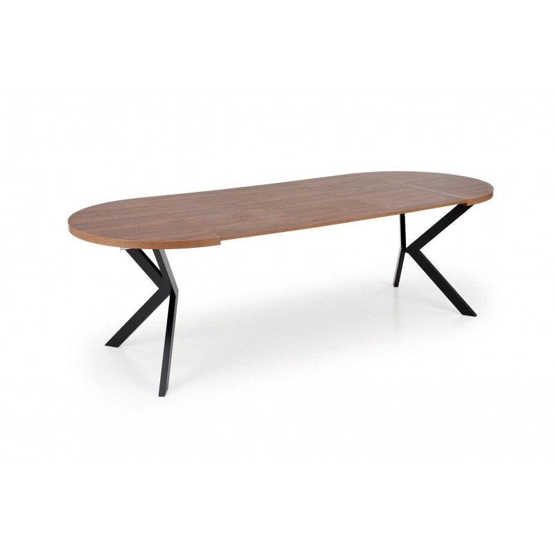 Stół okrągły rozkładany loft Peroni 100cm orzech / czarny Halmar