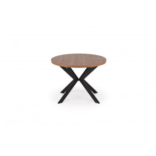 Stół okrągły rozkładany loft Peroni 100cm orzech / czarny Halmar