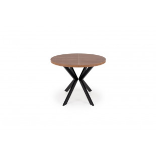 Stół okrągły rozkładany loft Peroni 100cm orzech / czarny Halmar