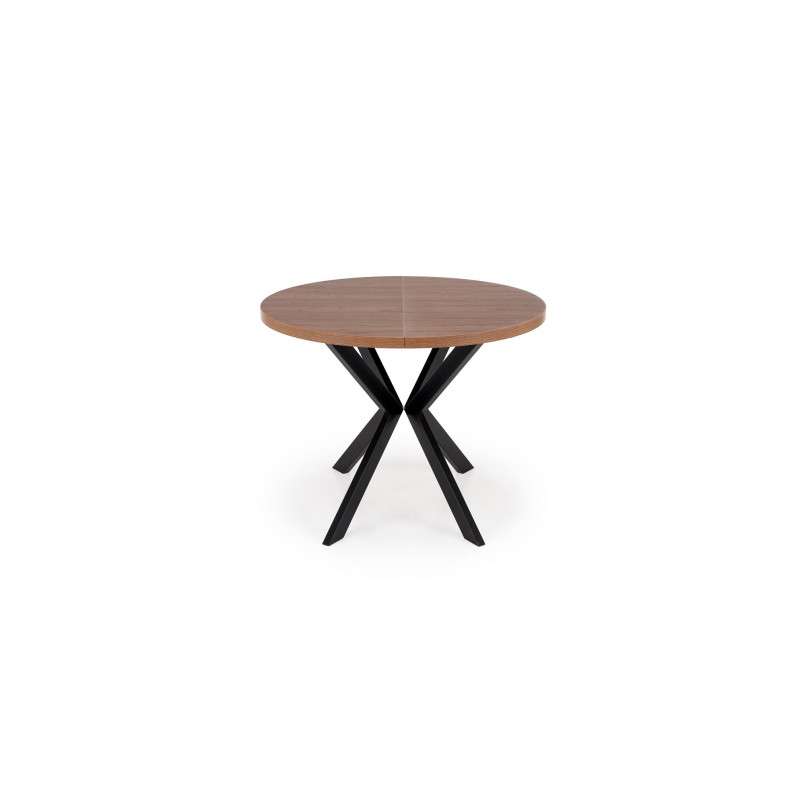 Stół okrągły rozkładany loft Peroni 100cm orzech / czarny Halmar