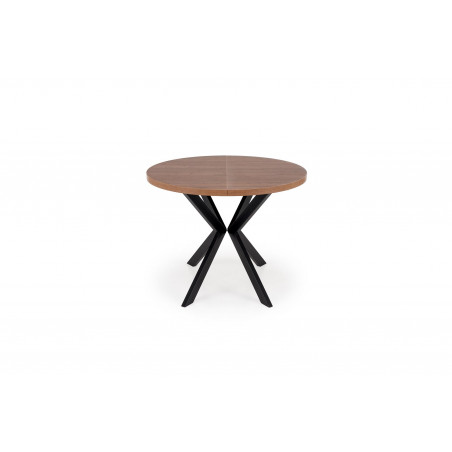 Stół okrągły rozkładany loft Peroni 100cm orzech / czarny Halmar