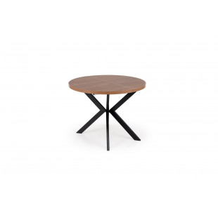Stół okrągły rozkładany loft Peroni 100cm orzech / czarny Halmar