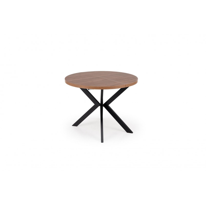 Stół okrągły rozkładany loft Peroni 100cm orzech / czarny Halmar