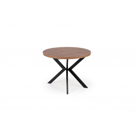 Stół okrągły rozkładany loft Peroni 100cm orzech / czarny Halmar
