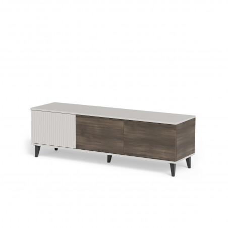 Szafka rvt na nóżkach Random II RTV-1 150x40cm kaszmir / orzech / czarny Halmar