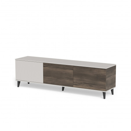 Szafka rtv na nóżkach Random II RTV-2 180x40cm kaszmir / orzech / czarny Halmar