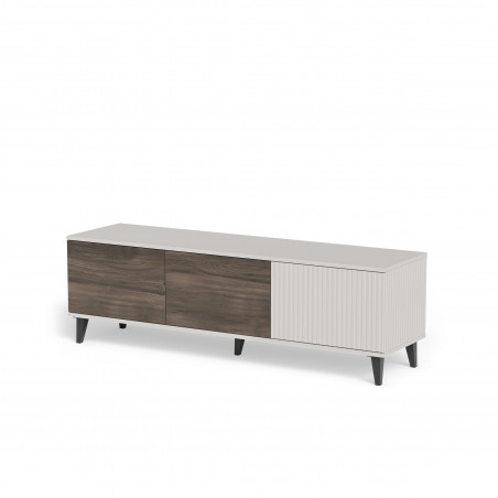 Szafka rvt na nóżkach Random II RTV-1 150x40cm kaszmir / orzech / czarny Halmar