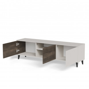 Szafka rtv na nóżkach Random II RTV-2 180x40cm kaszmir / orzech / czarny Halmar