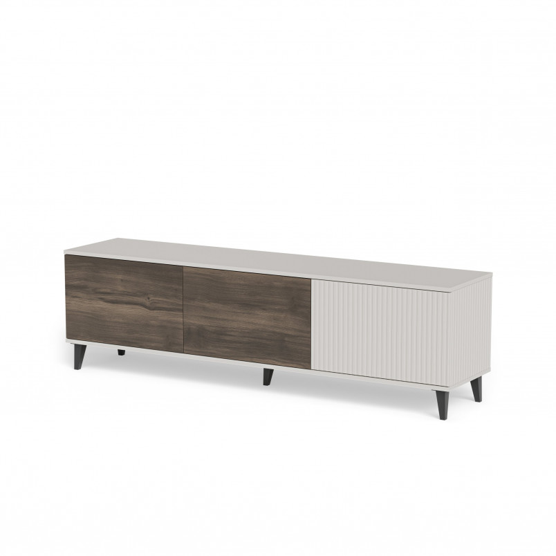 Szafka rtv na nóżkach Random II RTV-2 180x40cm kaszmir / orzech / czarny Halmar