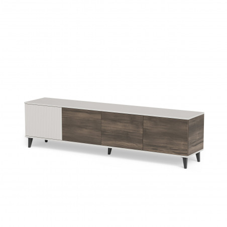 Szafka rtv na nóżkach Random II RTV-3 200x40cm kaszmir / orzech / czarny Halmar