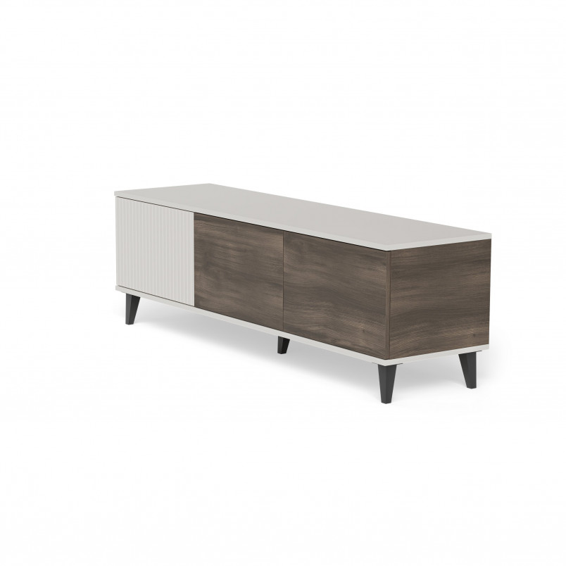 Szafka rvt na nóżkach Random II RTV-1 150x40cm kaszmir / orzech / czarny Halmar