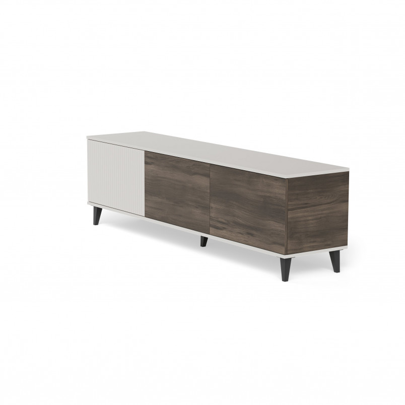 Szafka rtv na nóżkach Random II RTV-2 180x40cm kaszmir / orzech / czarny Halmar
