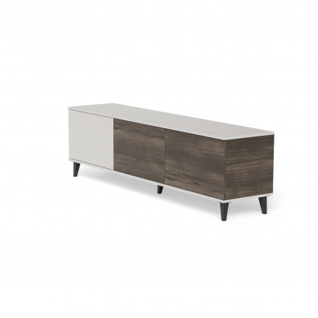 Szafka rtv na nóżkach Random II RTV-2 180x40cm kaszmir / orzech / czarny Halmar