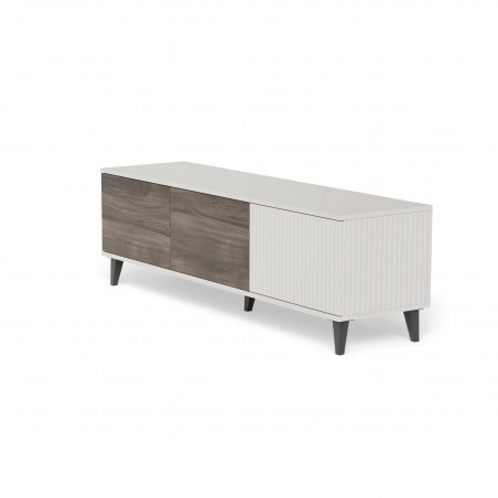 Szafka rvt na nóżkach Random II RTV-1 150x40cm kaszmir / orzech / czarny Halmar