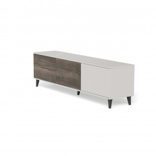 Szafka rtv na nóżkach Random II RTV-2 180x40cm kaszmir / orzech / czarny Halmar